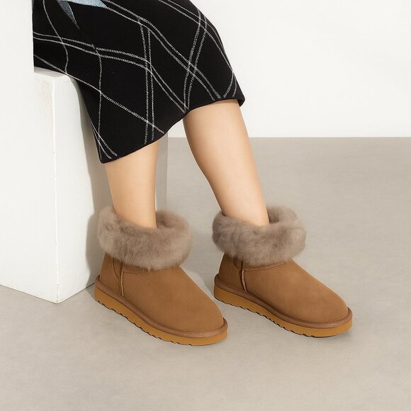 NEW EMU AUSTRALIA Sheepskin Stinger Micro Crimp Boots in Chestnut 1025 4m2 - Picture 6 of 6